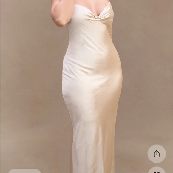 Meshki Lilly Sweetheart Satin Maxi - Blush Gold (champagne) - Picture 7 of 10